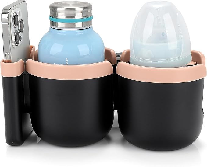 Accmor Stroller Cup Holder with Phone Holder, Bike Cup Holder, Universal Cup Holder for Uppababy Nuna Doona Strollers, 2-in-1 Cup Phone Holder for Stroller, Bike, Wheelchair, Walker, Scooter-CubbioJoy