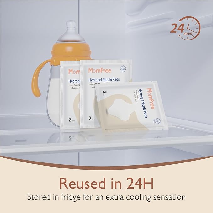 Cooling Nipple Pads for Breastfeeding: Hydrogel Gel Pad Instant Cooling Relief | Promotes Healing Irritated Nipples - 4Packs(8 Count)-CubbioJoy