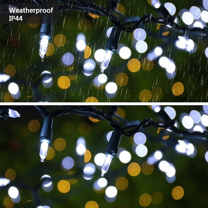 Brizled 4 Pack LED Christmas Lights, 33ft 100 LED Christmas String Lights, 120V UL Certified Connectable Xmas Tree Light Mini White Xmas Light for Home Tree Patio Indoor Outdoor Decoration, Cool White-CubbioJoy