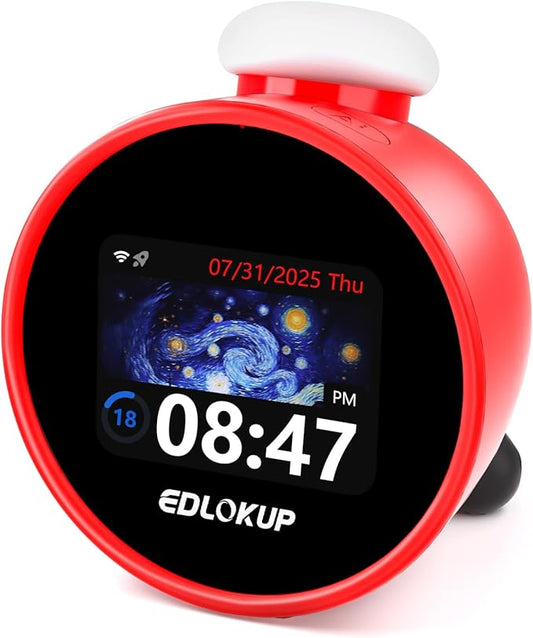 Kids Alarm Clock, Ok to Wake Clock for Kids, Sleep Trainer Clock for Toddler, Adorable Digital Alarm Clock, AI Voice Clock with Chat and 12 White Noise Sound Machine, Time Management Gift for Children-CubbioJoy