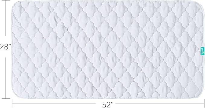 Crib Mattress Protector Pad Cover Quilted Waterproof Incontinence Bed Pads Wetting Protection Pad 52" x 28" Reusable & Non-Slip Potty Training Pads for Toddlers (Quilted Improved Thickness)-CubbioJoy
