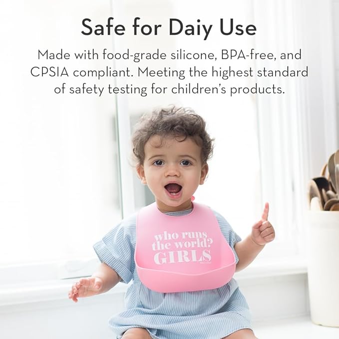 Baby Bib for Eating by Bella Tunno, Waterproof Silicone Bib with Large Food Catcher, Adjustable Fit for Babies 4-12 months & Toddlers 1-3 Years, Boys & Girls, Little Mister Mess-CubbioJoy