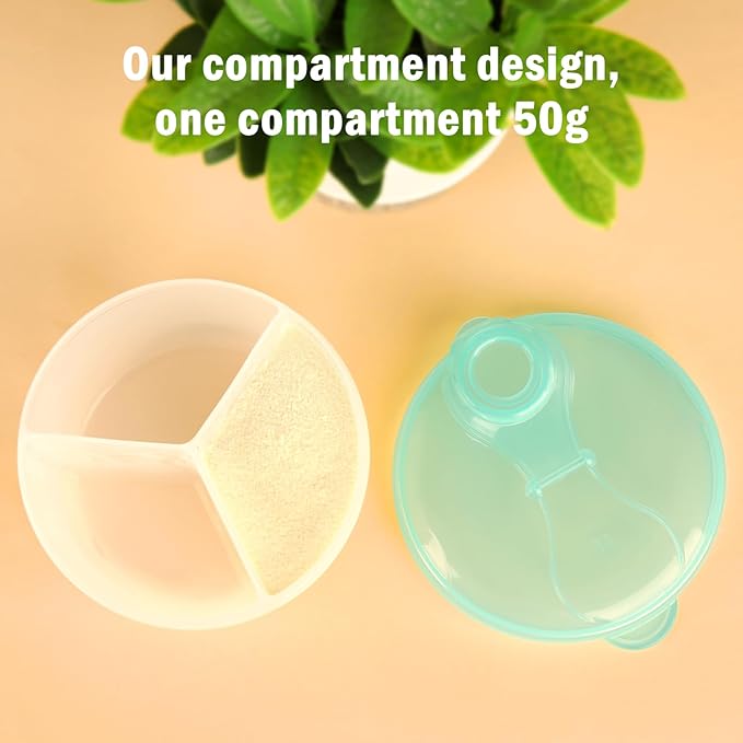 Accmor Baby Formula Dispenser On The Go, Formula Container to Go, Non-Spill Rotating Three-Compartment Formula Dispenser and Snack Storage Container for Infant Toddler Traveling-CubbioJoy