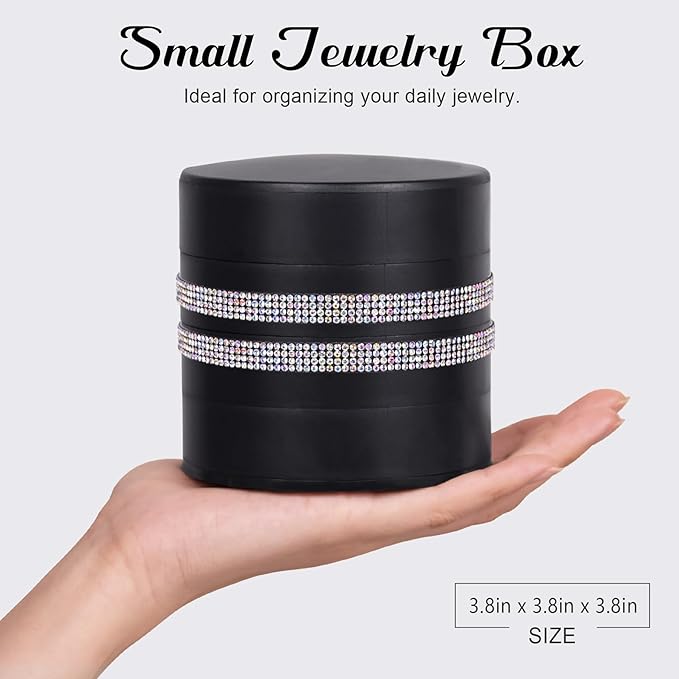 CONBOLA Jewelry Holder Organizer, Christmas Gifts Ideas for Women, Small Jewelry Storage Box Earring Holder, 5-Layer Rotating Jewelry Storage Tray with Lid for Bracelets Rings Bracelets-CubbioJoy