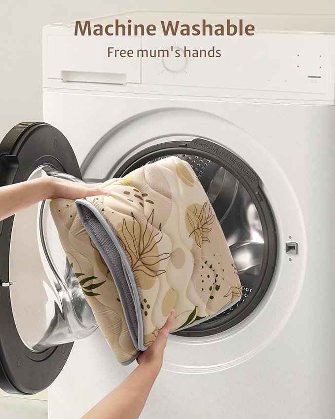 Blissful Diary Portable Baby Play Mats for Floor, Thick Cushioned Foldable Baby Crawling Mat for Indoor Outdoor, Non-Slip & Washable Kids Playmat for Tummy Time Activity, Earth Tones 43" X 43"-CubbioJoy