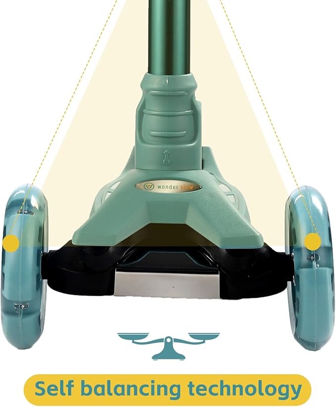 3 Wheel Scooter for Kids Ages 6-12,Kids Scooter with Light Up Wheels, Sturdy Deck Design, and 4 Height Adjustable Suitable for Kid Ages 3-12-CubbioJoy