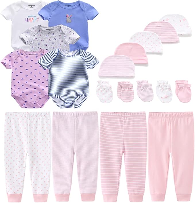 Kiddiezoom Unisex Baby Layette Essentials Giftset Clothing Set 19-Piece For Newborn Baby-CubbioJoy
