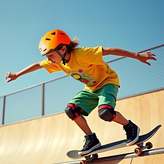 Kid Bike Helmets for Boys and Girls | Fit Head 51-54cm Circumference | CPSC & NTA-8776 Dual Certified | Multi-Sport Helmets with LED Lights, Magnetic Buckle, Detachable Visor-CubbioJoy