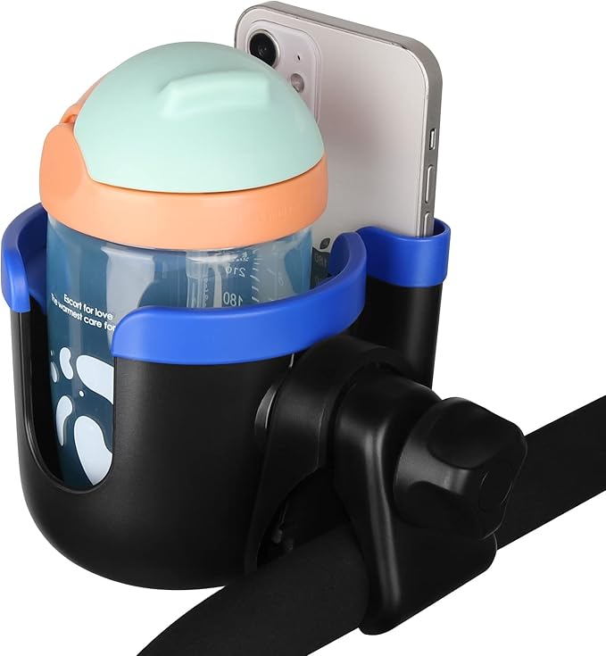 Accmor Stroller Cup Holder with Phone Holder, Bike Cup Holder, Universal Cup Holder for Uppababy Nuna Doona Strollers, 2-in-1 Cup Phone Holder for Stroller, Bike, Wheelchair, Walker, Scooter-CubbioJoy