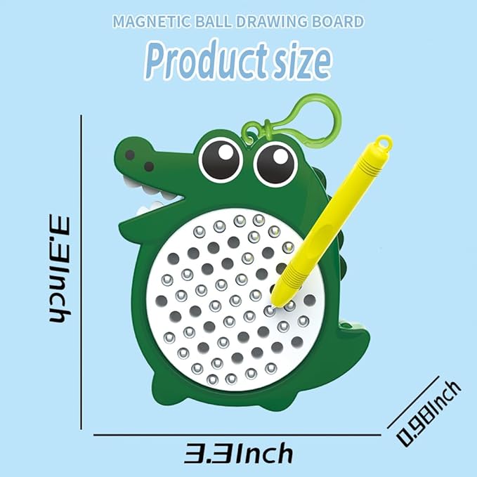 1PCS Crocodile Magnetic Drawing Board for Kids & Toddlers with Beads and Magnet Stylus Pen - Magnetic Travel Toy for Airplane & Car Ride Activities for Kids-CubbioJoy