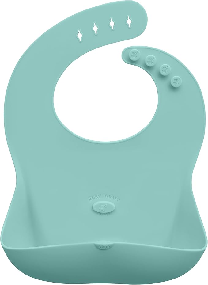 Abiie Ruby Wrapp Silicone Bibs for Babies with Front Pocket - Waterproof Bib - Stain Resistant - Silicone Toddler Bibs-CubbioJoy