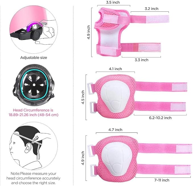 Adjustable Kids Helmet with Knee Pad, Elbow Pads & Wrist Guards - Toddler Bike Helmets for Ages 3-5, 5-8, 8-14 Years - Perfect for Skating, Biking, Cycling, and Skateboard - for Boys and Girls-CubbioJoy