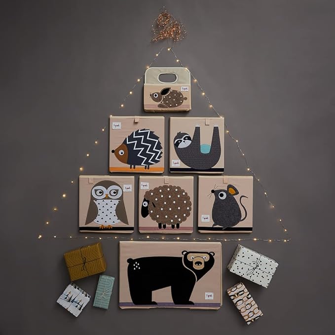 3 Sprouts Toy Storage Organizer: Toy Box Cube Organizer for Playroom, Nursery - Foldable Storage Bin - Mouse-CubbioJoy