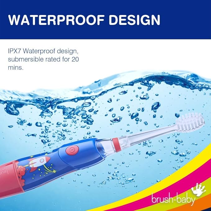 B07YVKSLHYBrush‑Baby - KidzSonic Rocket Kids Electric Toothbrush for Ages 3+ with Disco LED Lights, Gentle Sonic Vibrations, 2-Minute Smart Timer & 30‑Second Pulse Reminders – AAA Battery Included-CubbioJoy