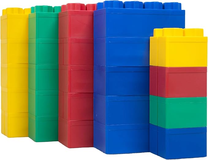 Big Blocks for Kids Ages 4-8, Indoor & Outdoor Blocks for Kids Jumbo Games, Large Building Blocks (24 PC) Beginner Set-CubbioJoy