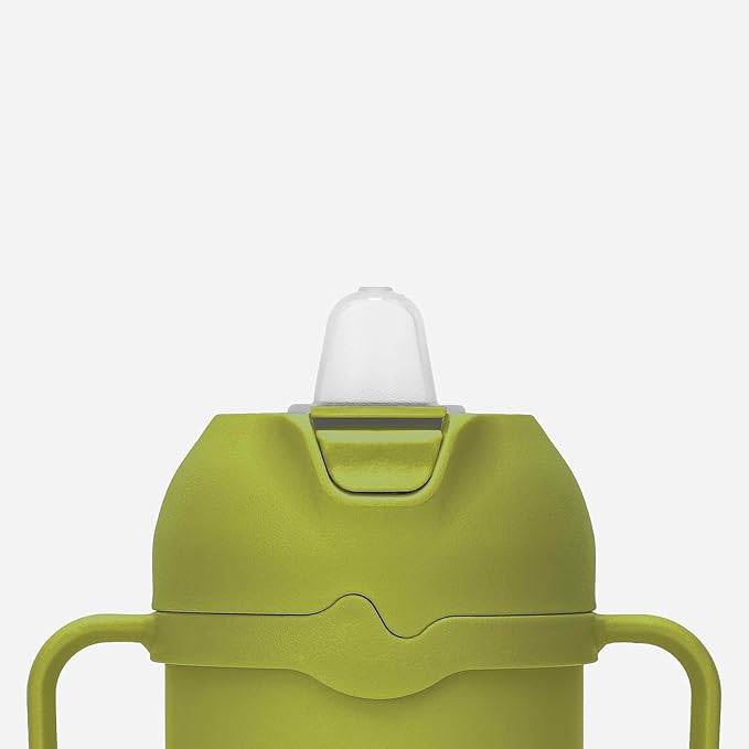 Comotomo Toddler Tumbler 8oz Insulated Sippy Cup with Silicone Straw and Spout, Green-CubbioJoy