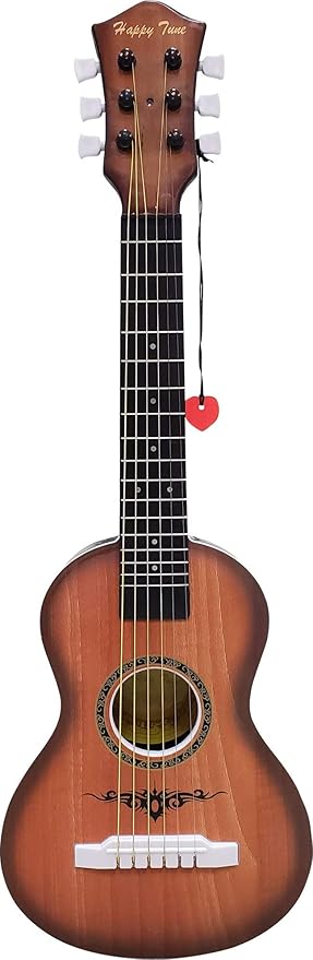 23" Acoustic Guitar, Kids 6 String Toy Guitar - Realistic Steel Strings - Beginner Practice First Musical Instrument for Children, Toddlers (Walnut)-CubbioJoy