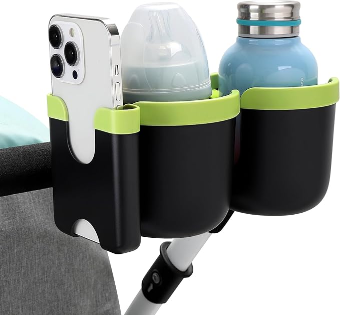 Accmor Stroller Cup Holder with Phone Holder, Bike Cup Holder, Universal Cup Holder for Uppababy Nuna Doona Strollers, 2-in-1 Cup Phone Holder for Stroller, Bike, Wheelchair, Walker, Scooter-CubbioJoy