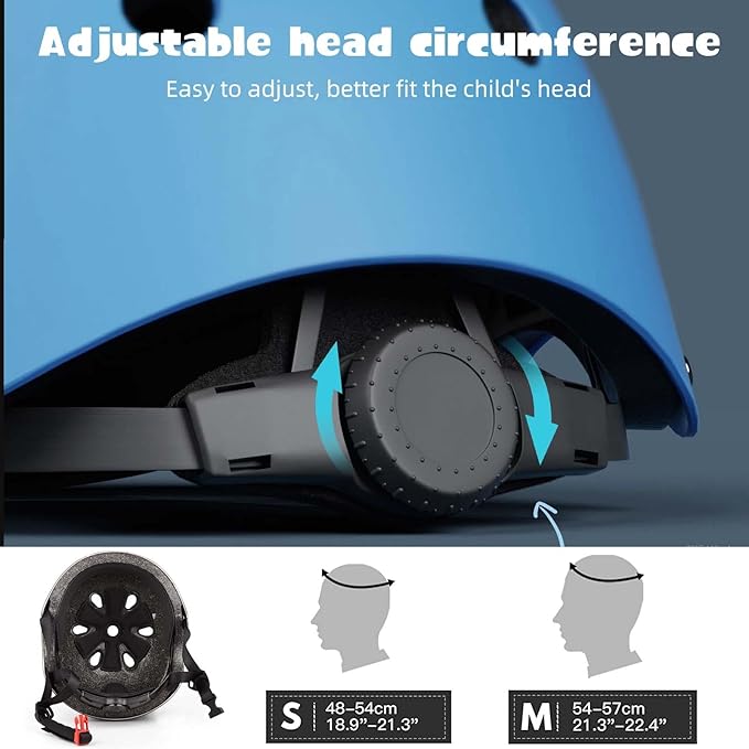 Kids Bike Helmet Set Adjustable for Children, Boys, Girls and Teenagers Aged 3-8 Years Includes Elbow, Knee, Wrist Guards Children's Helmet Protection Set for Bikes SkateboardsRollerskates-CubbioJoy