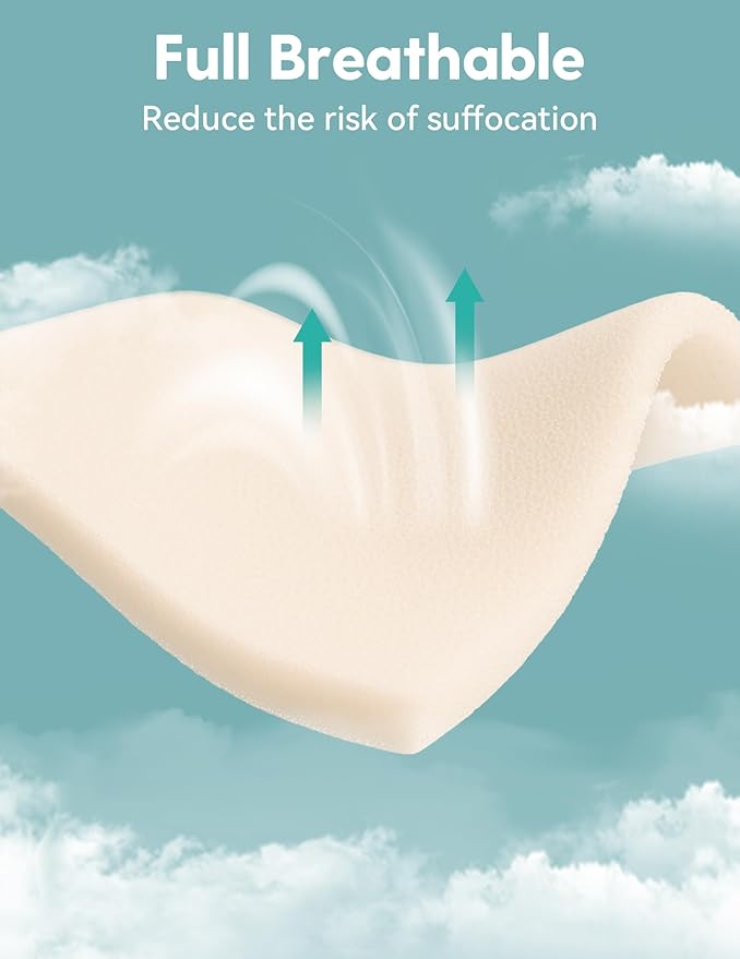 BABELIO Machine Washable Crib Mattress Topper, Soft Breathable Silicone Foam Toddler Mattress Topper Pad with Removable Zipper Cover 52" x 27" x 1"-CubbioJoy