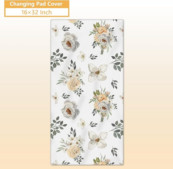 Custom Baby Crib Set - 5 Pcs Personalized Name Flowers Crib Bedding Set for Infants Toddlers - Soft Double Layer Nursery Bedding Set for Girls Boys - Customized Gifts for Baby Shower Birthday-CubbioJoy