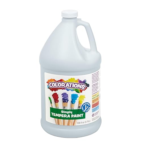 Colorations Paraben-Free Tempera Paint for Kids - 1 Gallon, Vibrant, Bright White. Non-Toxic and Made in the USA, Classroom Must Haves, Bulk Arts and Crafts Supplies-CubbioJoy