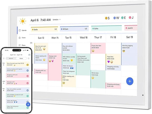Dragon Touch 21.5" Digital Calendar Chore Chart – 1080P Full HD Interactive Touchscreen, Smart Family Planner, Hearth Display Digital Calendar Wall & Desk Mountable for Seamless Scheduling-CubbioJoy