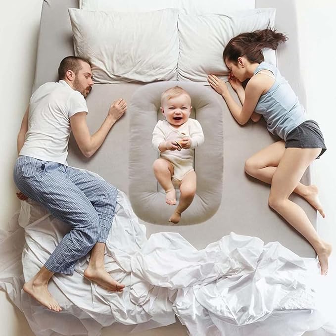 Baby Lounger Pillow, Infant Lounger for 0-24 Months, Soft Cotton and Portable Baby Lounger for Home (Gray)-CubbioJoy