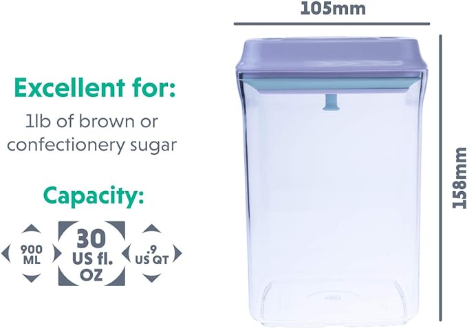 BopTop (1pc - 900ml) Airtight Food Storage Container – Mechanical Silicone Seal Canister - BPA-Free - 0.9Qt-CubbioJoy