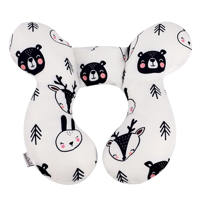 KAKIBLIN Baby Travel Pillow, Pillow for Head and Neck, Upgraded Baby Neck Support Pillow for Car Seat,Pushchair,Travel (Bear)-CubbioJoy