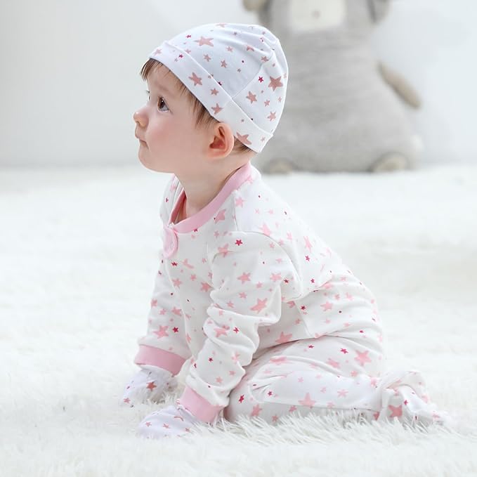 Baby Hats Mittens and Socks Set Cotton Newborn Hat Beanie Soft Infant Girls Boys Caps Gloves 0-6 month-CubbioJoy