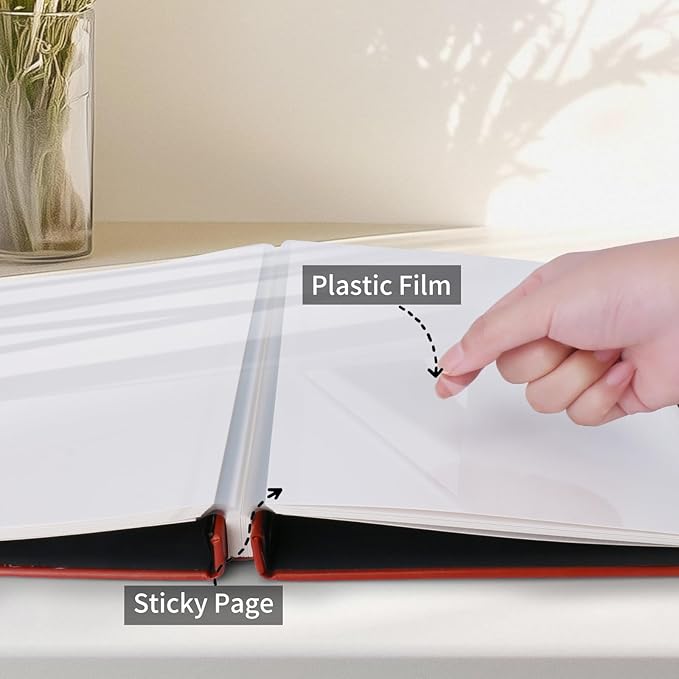 Inspirational Leather Photo Album,Magnetic Self-Stick Page Photo Album,Family Album,Hand Made DIY Albums Holds 3x5, 4x6, 5x7, 6x8 Photos (brown-always remember)-CubbioJoy