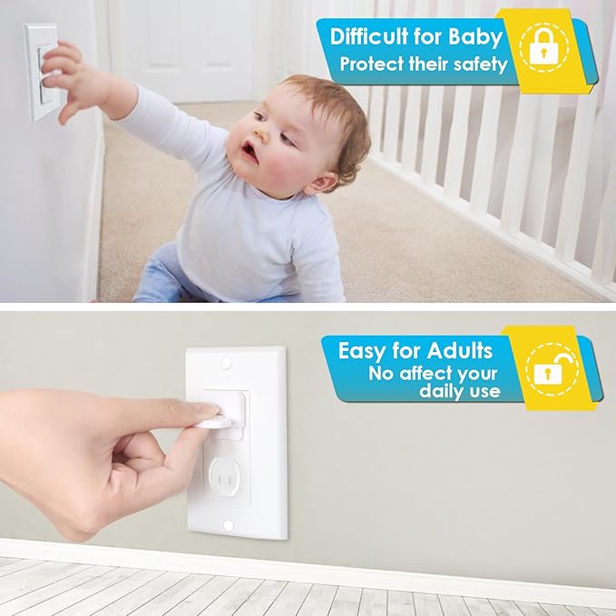 Babepai Outlet Covers Baby Proofing 55-Pack White, Child Proof Electrical Protector Safety Baby Safety Plug Covers-CubbioJoy