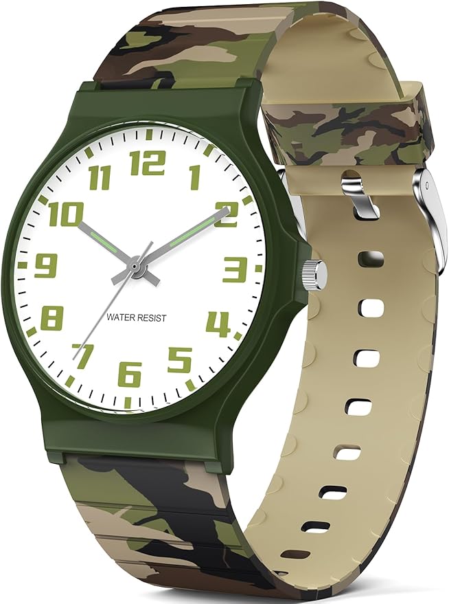 Kids Analog Watch Boys Girls, 30M Waterproof, Sports Watch for Boys, Easy to Read Children's Thin Dial Wrist Watches with Soft Band, for Ages 5-15 Kids Great Birthday Gifts Christmas Day-CubbioJoy