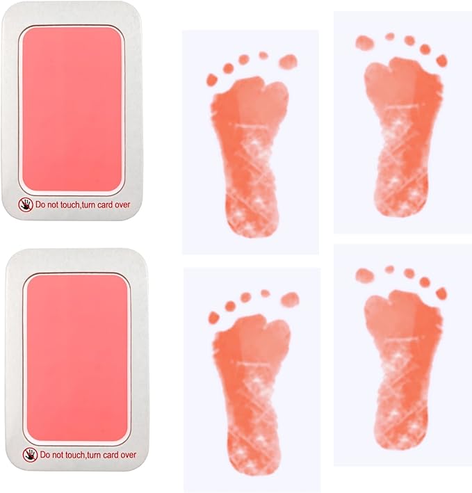 Baby & Pet Paw Print Kit, 2 Pink Inkless Print Pads + 4 Imprint Cards, Perfect Keepsake Gift for Newborns and Pets-CubbioJoy
