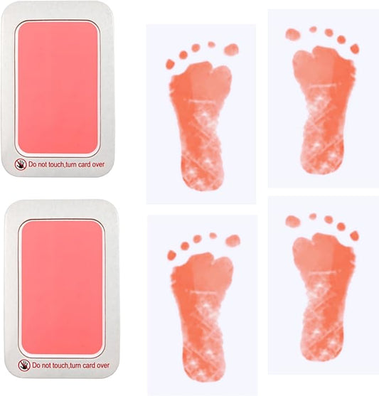 Baby & Pet Paw Print Kit, 2 Pink Inkless Print Pads + 4 Imprint Cards, Perfect Keepsake Gift for Newborns and Pets-CubbioJoy
