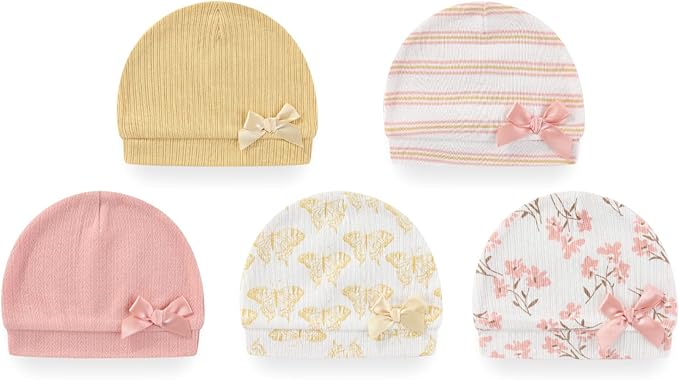 Baby Hat and Mittens Set Cotton Newborn Baby Hats Caps for Boys and Girls, 0-6 Months-CubbioJoy