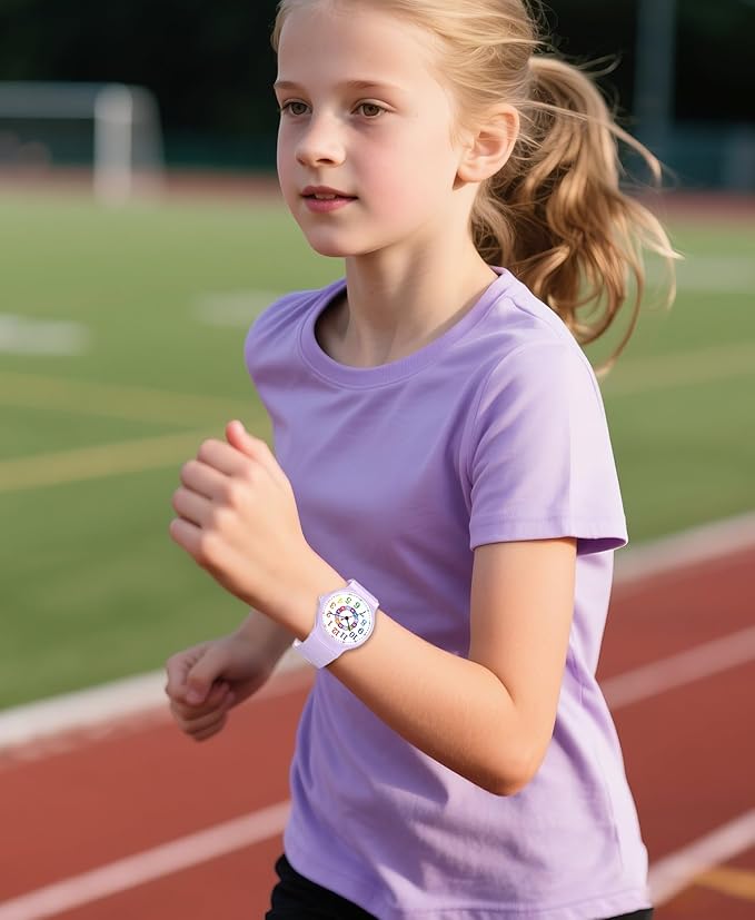 Kids Analog Watch Boys Girls, 30M Waterproof, Sports Watch for Boys, Easy to Read Children's Thin Dial Wrist Watches with Soft Band, for Ages 5-15 Kids Great Birthday Gifts Christmas Day-CubbioJoy