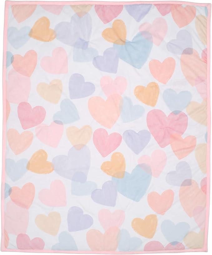 Bedtime Originals Rainbow Hearts Pink/Purple 3-Piece Baby Crib Bedding Set-CubbioJoy