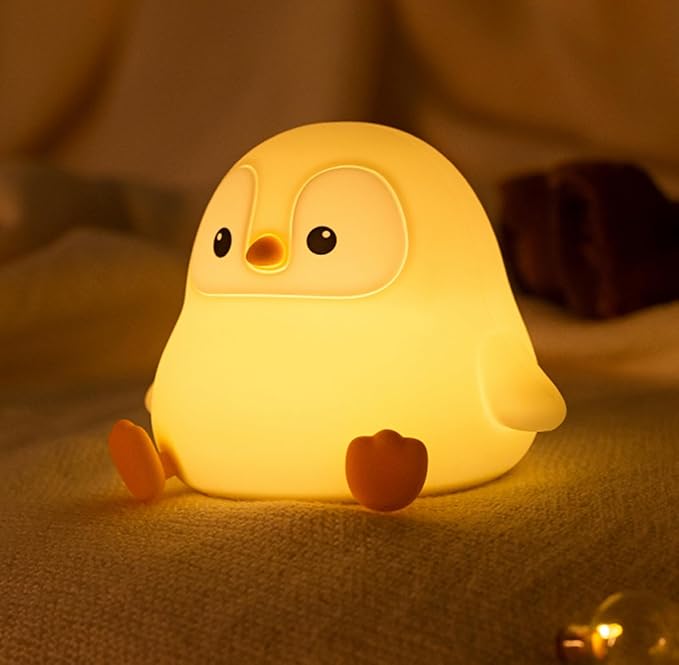 DREAMING MY DREAM Cute Penguin Night Light,LED Squishy Novelty Night Lamp,2 Levels Dimmable Nursery Bedroom Nightlight for Kids,Touch Lamp, Dorm Decor, Baby Boys Girls Gifts-CubbioJoy