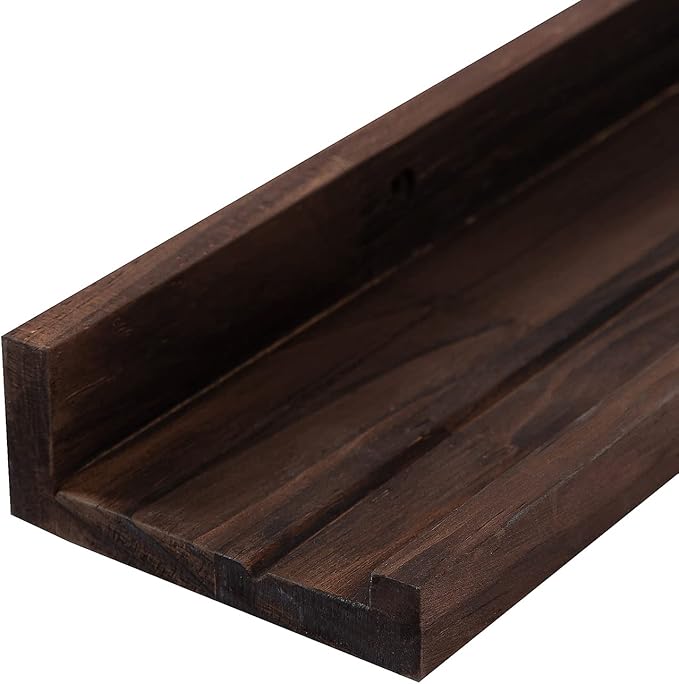 AZSKY Deep Walnut Floating Shelves Large Long Wall Storage Shelves Dark Walnut 48 Inch Wall Mount Hanging Picture Ledge Wall Decor for Bedroom Living Room Bathroom Kitchen Storage a Set of 3-CubbioJoy