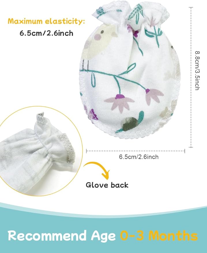 Cute Baby Mittens Newborn, No Scratch Baby Boy Mittens, Baby Girl Hat Gloves for Toddlers, Infant, Newborn-CubbioJoy