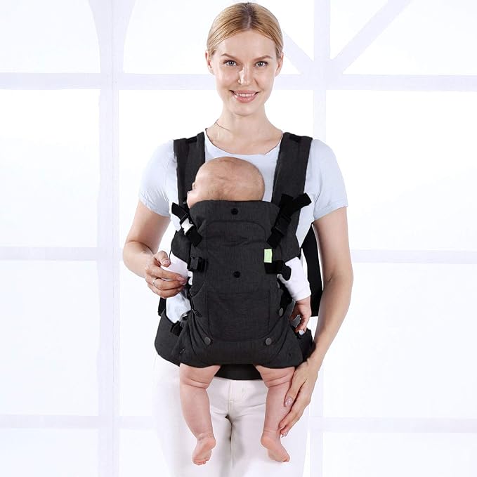 Baby Carrier Wrap,Baby Carriers Newborn to Toddler,Cozy Baby Holder Carrier Lightweight,Adjustable Baby Sling Support for Infant 7-45lbs Girl and Boy,Front Back All Positions,Shower Gift-Black-CubbioJoy