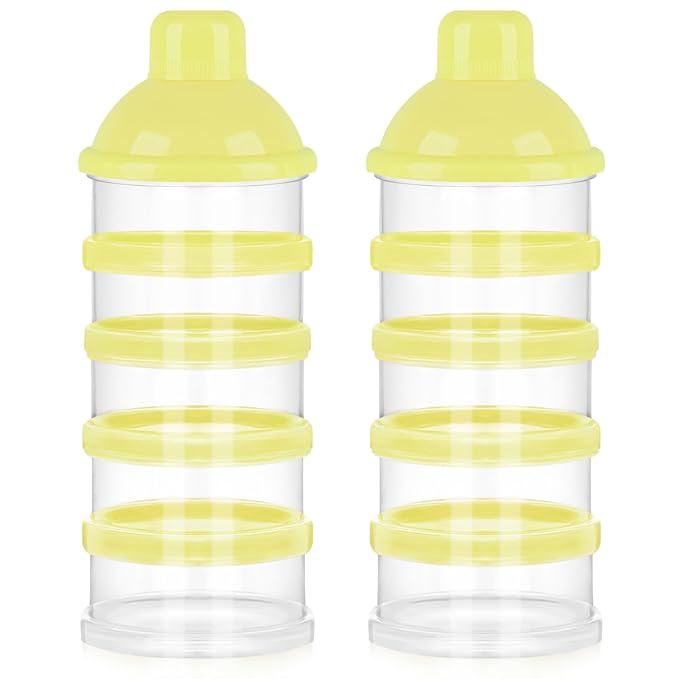 Accmor Formula Dispenser On The Go, 5 Compartments Stackable Formula Container for Travel, Baby Milk Powder Kids Snack Container, BPA Free-CubbioJoy