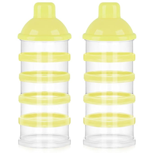 Accmor Formula Dispenser On The Go, 5 Compartments Stackable Formula Container for Travel, Baby Milk Powder Kids Snack Container, BPA Free-CubbioJoy