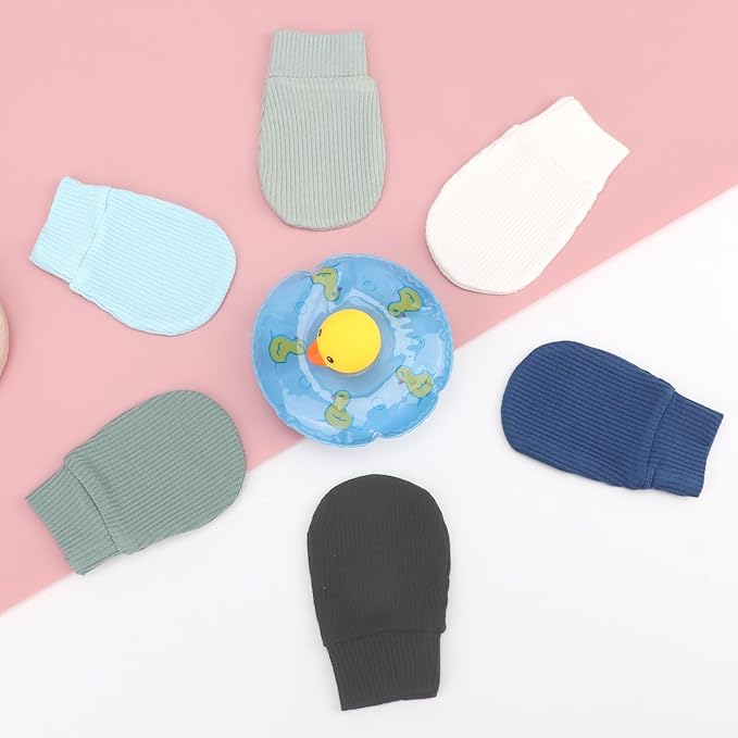 BQUBO 6 Pairs Newborn Baby Boys Girls Mittens 0-6 Months Unisex-Baby Infant Mittens Elastic No Scratch Wrist Gloves-CubbioJoy