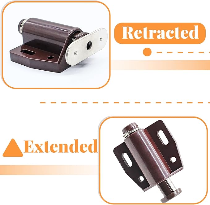 2 Pack Cabinet Magnetic Touch Latch, Push to Open Catches Magnet Push Release Latches Hardware for Kitchen Cabinet Drawer Cupboard Closet Door (Brown)-CubbioJoy
