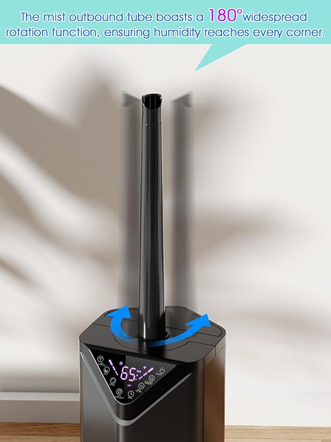 5Gal Humidifiers for Bedroom Large Room 2800 sq ft, 19L Quiet Humidifiers for Large Room, Floor Humidifier with 6 Mist Mode & Auto 180°Mist Tube for Home Whole House School Office Commercial Plants-CubbioJoy