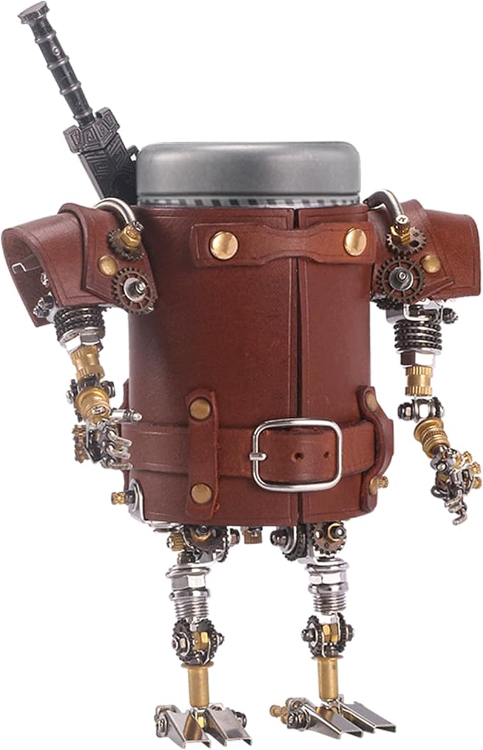 Adult 3D Metal Puzzle, Steampunk Style Pen Holder Metal Model Set, 3D Metal Puzzle Mechanical Pen Holder Building Blocks, DIY Mechanical Model Set, a high-end Gift for Men-CubbioJoy