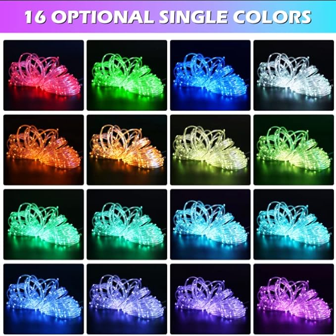 Color Changing Rope Lights 99FT 300 LED Outdoor, String Lights with Plug & Remote | Twinkle Christmas Indoor Bedroom, Waterproof Christmas Lights Outdoor, Rope Lights for Outside,16 Colors-CubbioJoy